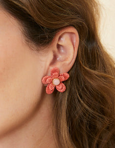 Sweet Straw Flower Earrings