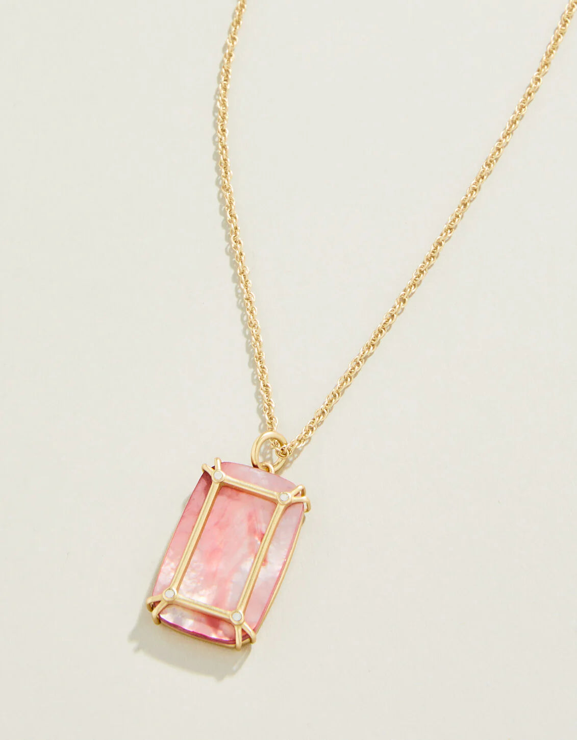 Orla Window Necklace 18” Pink Mother-of-Pearl
