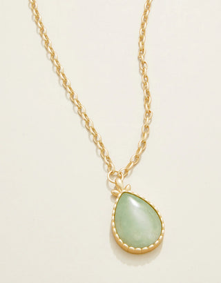 Nara Teardrop Necklace 18” Sea Foam