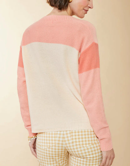 Keely Seawool Henley Apricot Blush Sweater