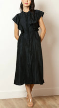 Load image into Gallery viewer, April Linen Button Down Dress Black