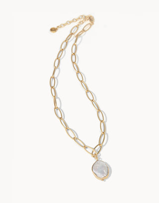 Coin Pearl Chunky Necklace, 17"