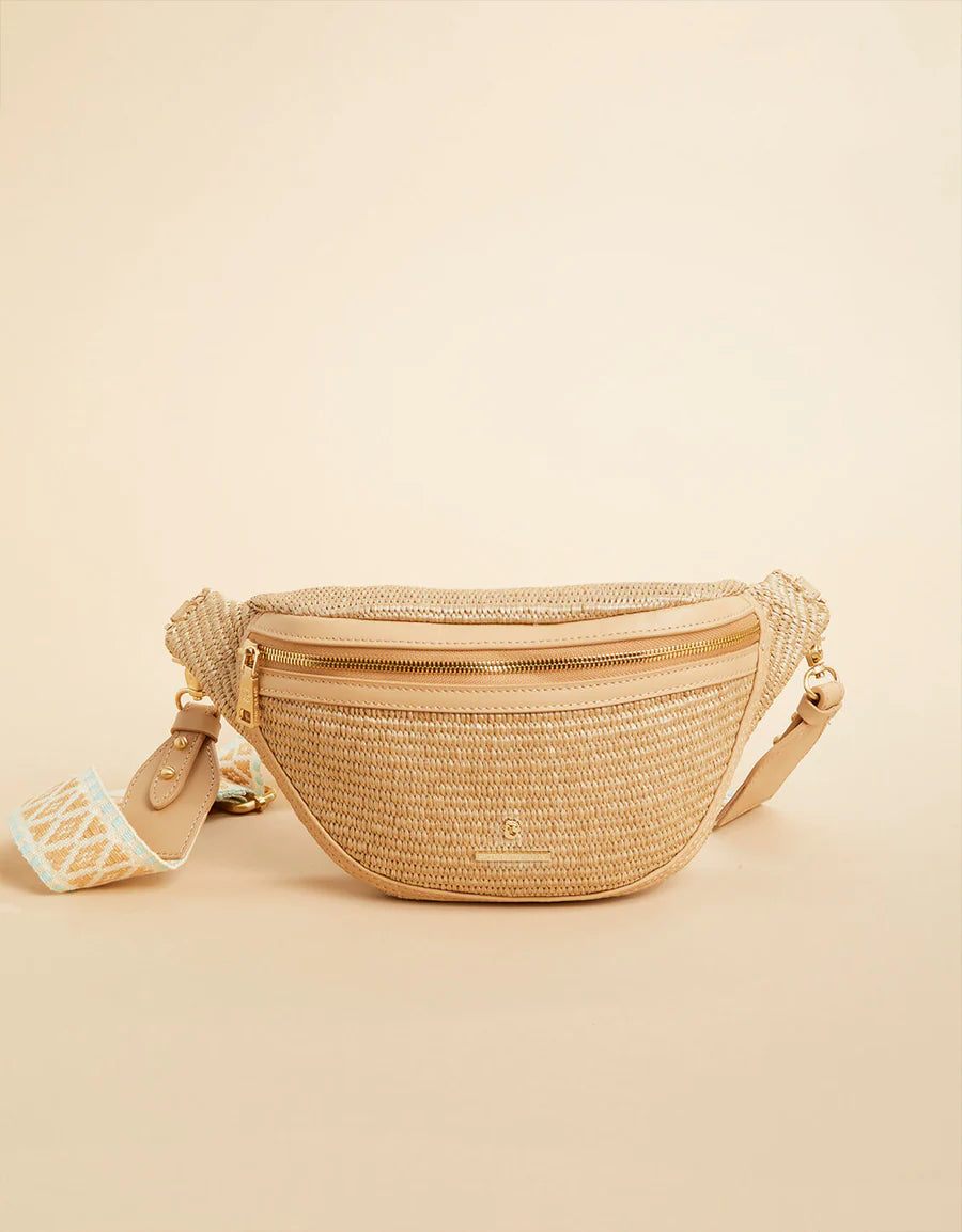 Straw Charlie Belt Bag Blue Haze