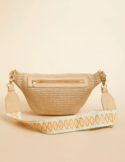 Straw Charlie Belt Bag Blue Haze