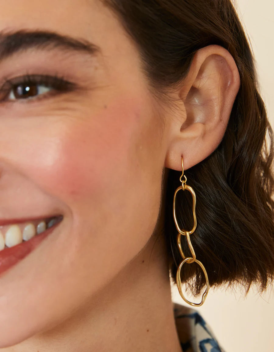 River Club Earrings Gold