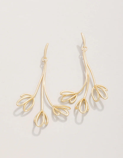 Spring Tulip Earrings Gold