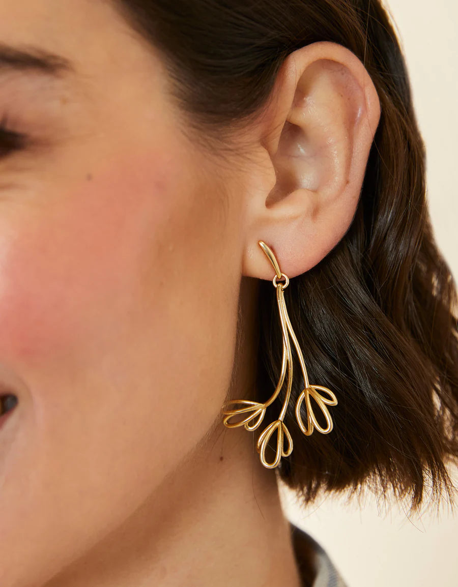 Spring Tulip Earrings Gold