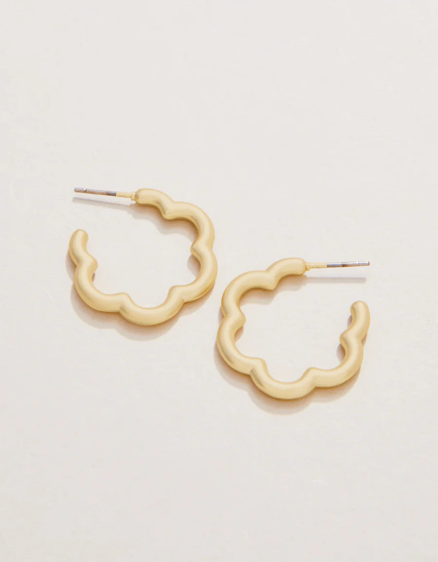 Bubbly Daisy Hoop Earrings Gold