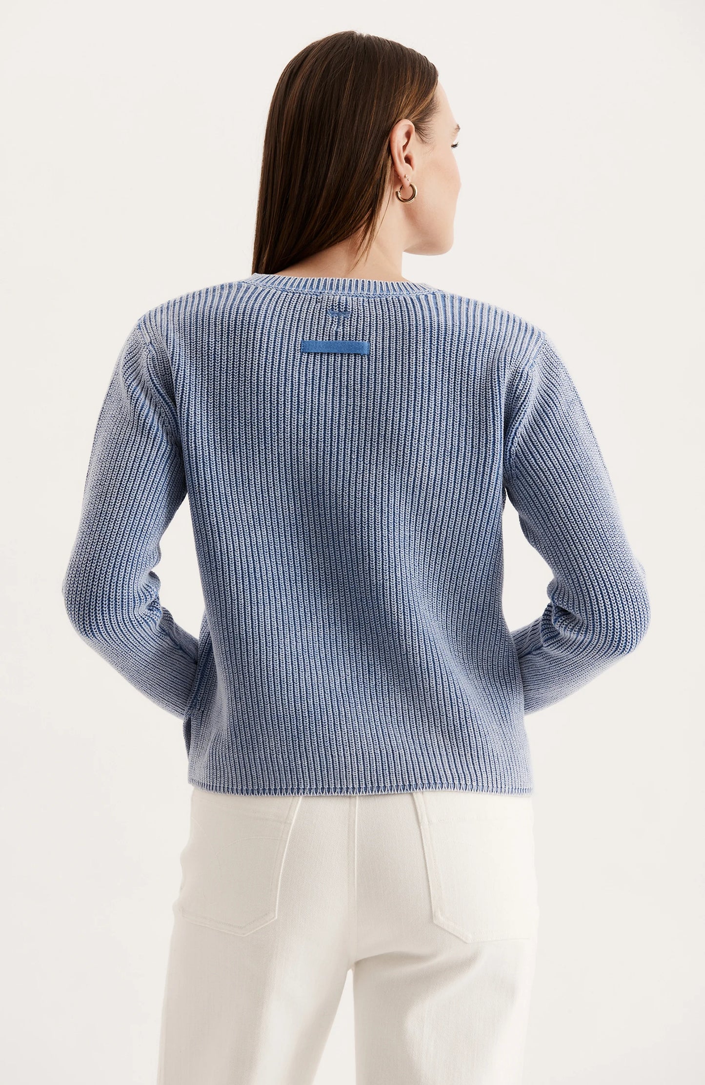 Cotton Mineral Wash V-neck Sweater