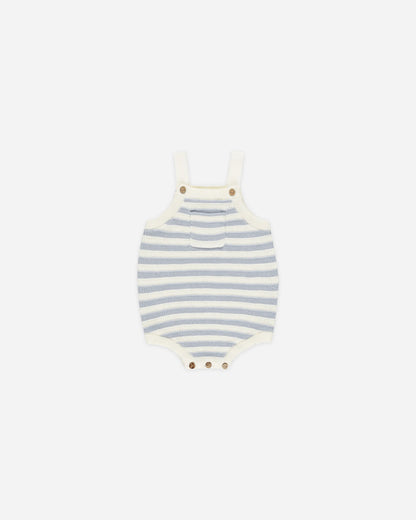 Ashton Knit Romper Blue Stripe