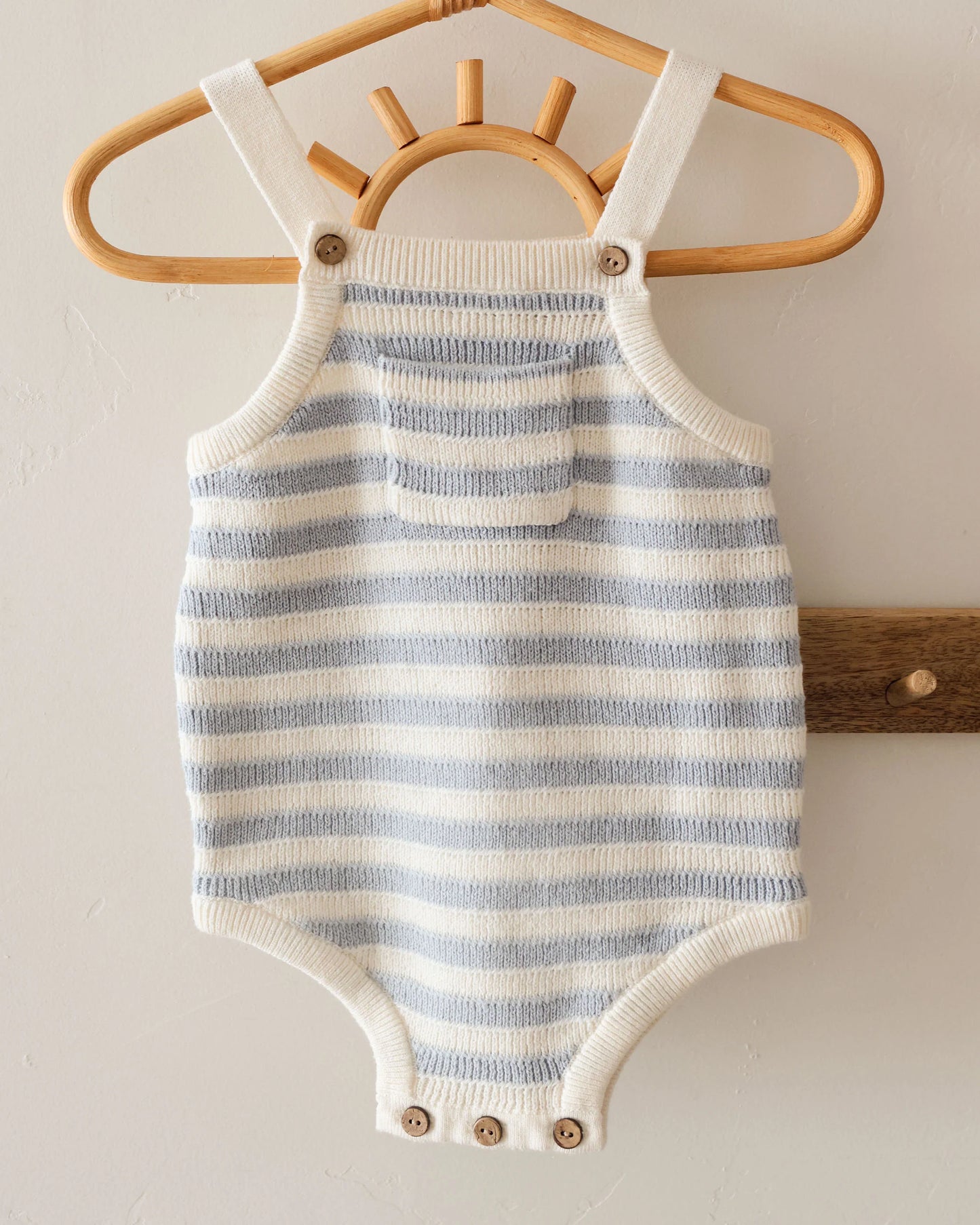 Ashton Knit Romper Blue Stripe