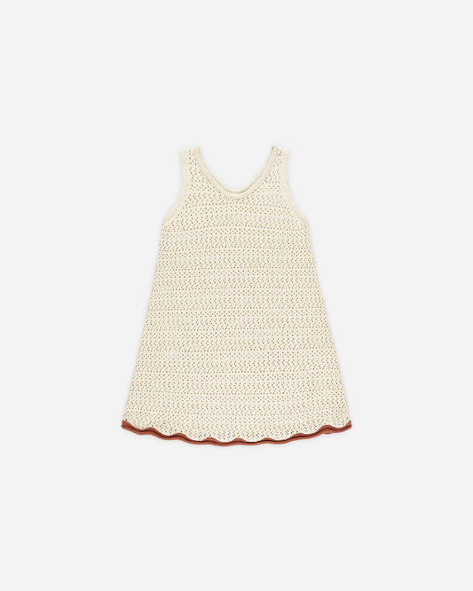 Crochet Tank Mini Dress Natural