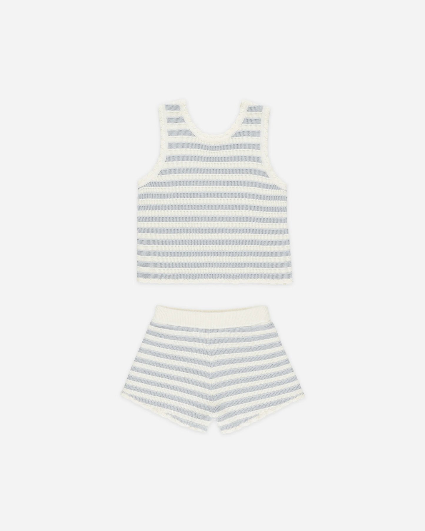 Crochet Tank Set Blue Stripe