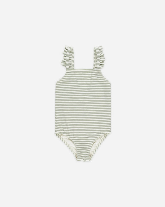 Positano One-piece Sage Stripe