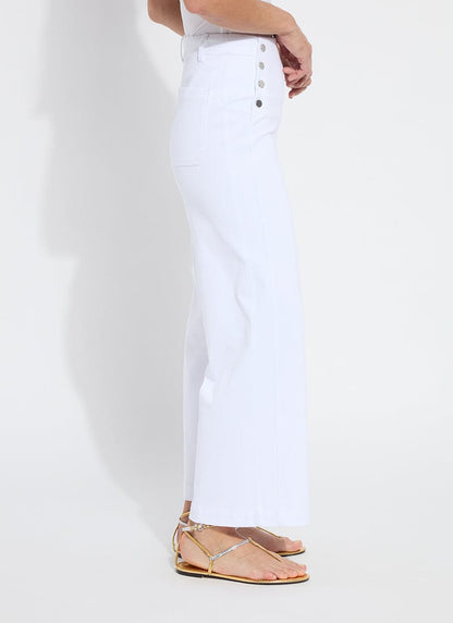 Mallory Sailor Hi Waist Wide Leg Denim White