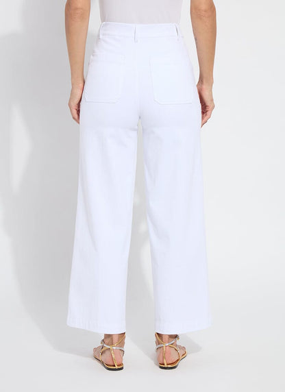 Mallory Sailor Hi Waist Wide Leg Denim White