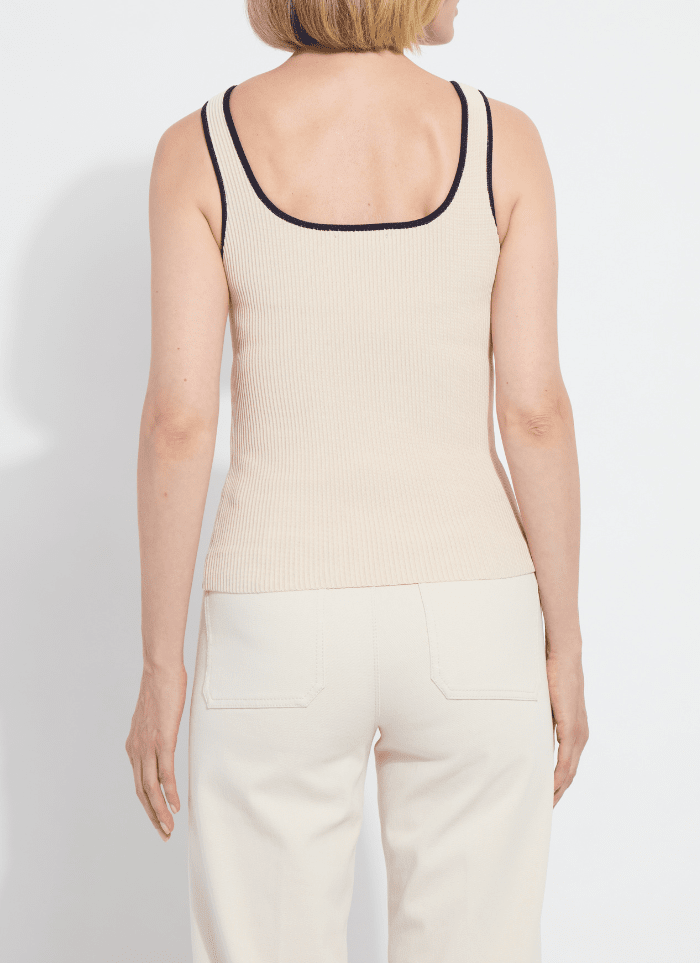 Avril Sculpting Tank Oat And Navy