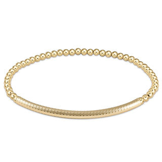 Classic gold 3mm Bead Bracelet Bliss Bar Textured