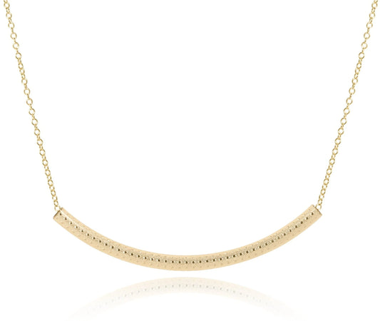 16" Necklace Gold-Bliss Bar Textured Gold