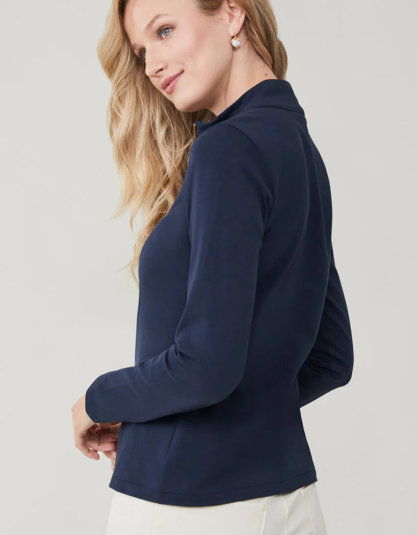 Nora Half Zip Top Slate Blue