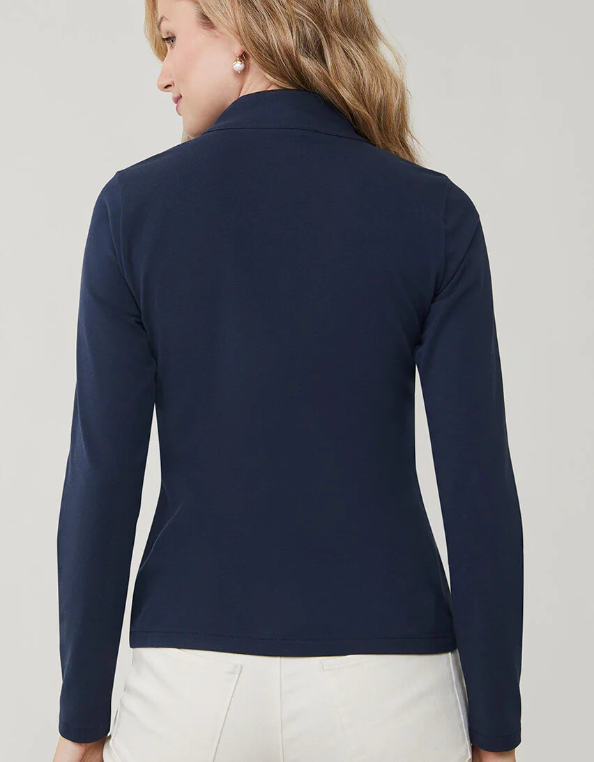 Nora Half Zip Top Slate Blue