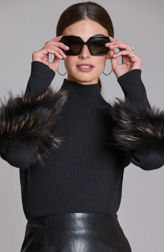 Cotton Cashmere Fur Sweater