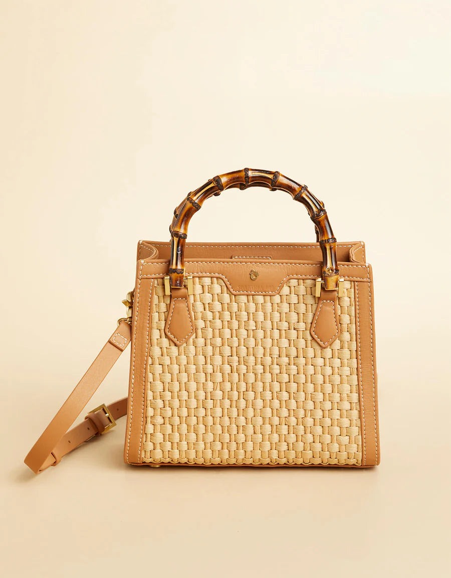 Bamboo Straw Satchel Pecan