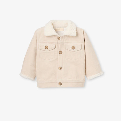 Cream Corduroy Jacket with Sherpa Collar