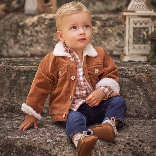 Rust Corduroy Jacket with Sherpa Collar