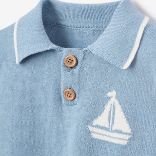 Nautical Knit Polo And Explorer Print Shorts