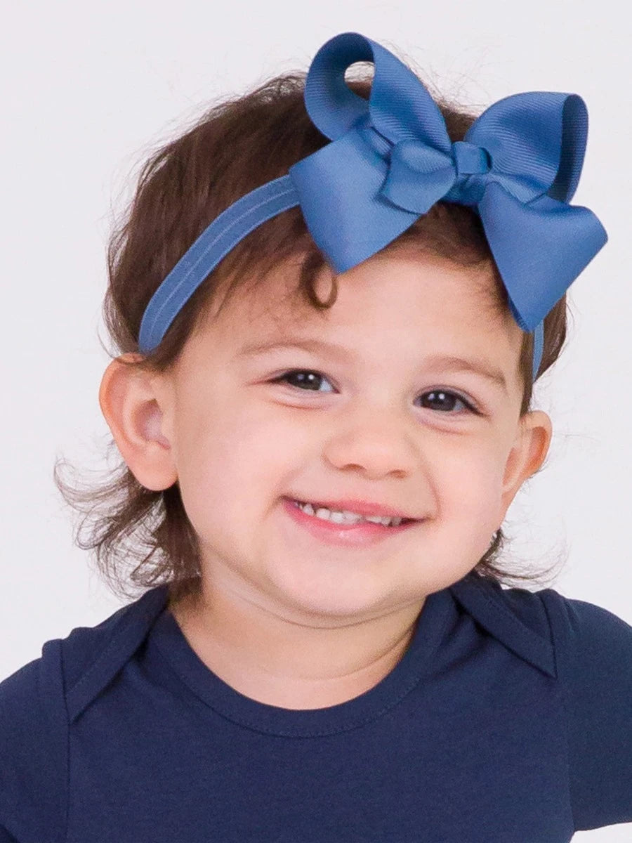 Country Side Blue Bow Headband