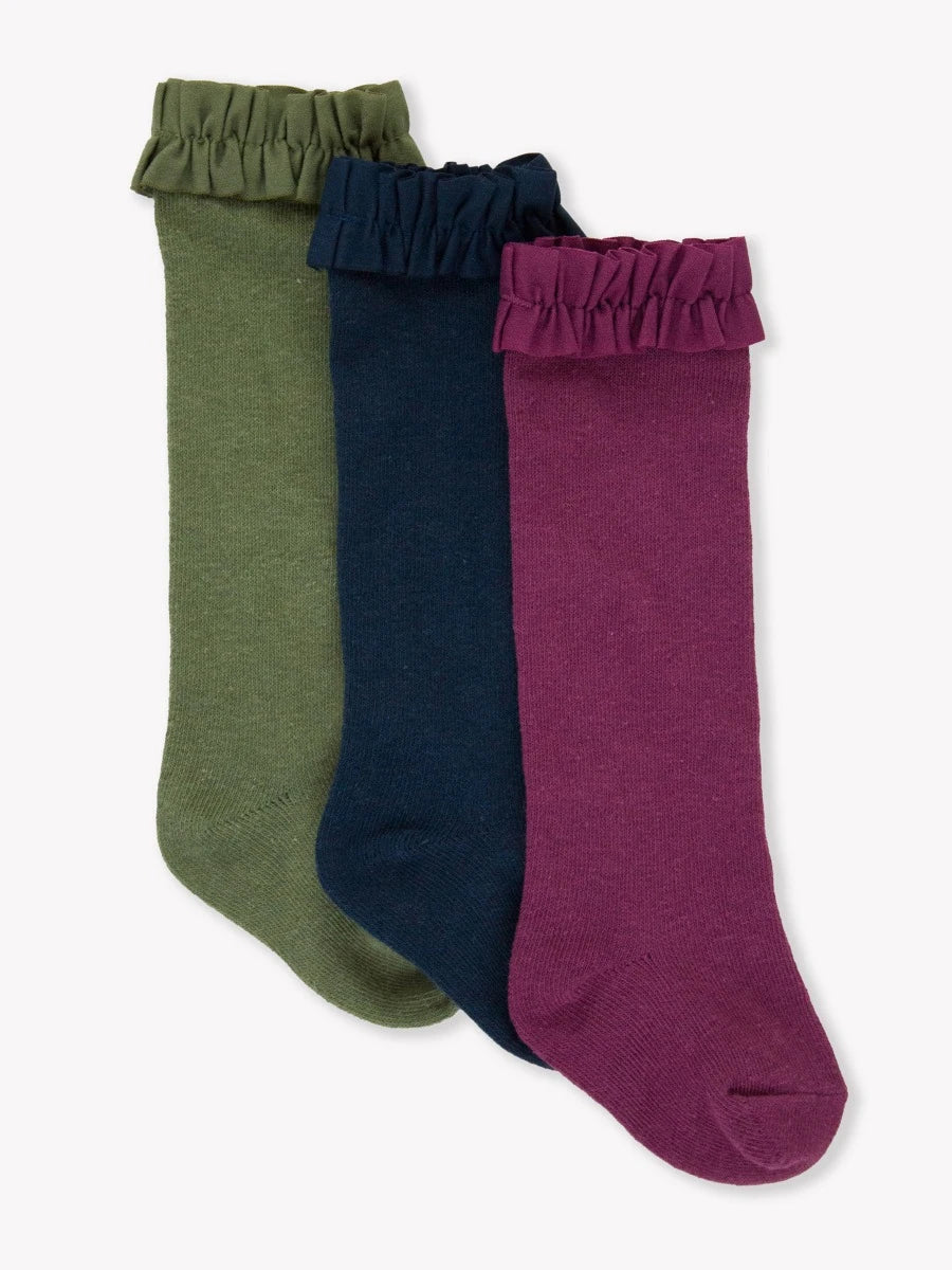 3-Pack Knee High Socks - Olive, Navy, Harvest