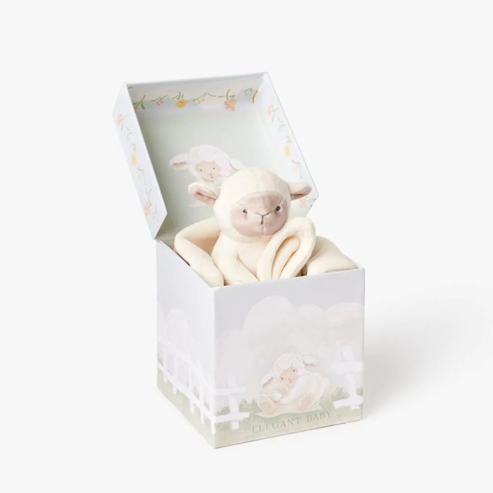 Cream Lovie Lamb Security Blankie With Gift Box