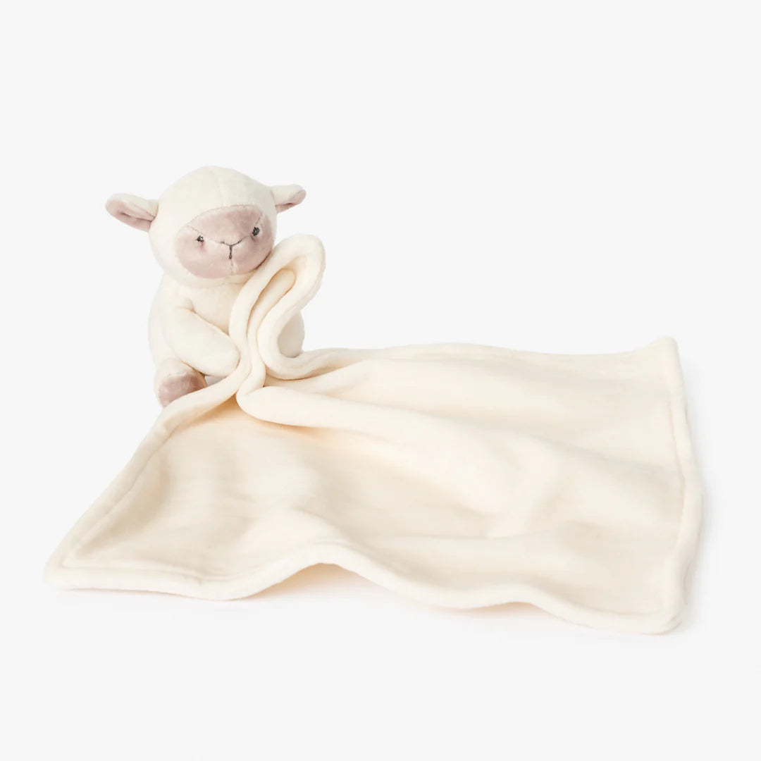 Elegant Baby Cream Lovie Lamb Security Blankie With Gift Box