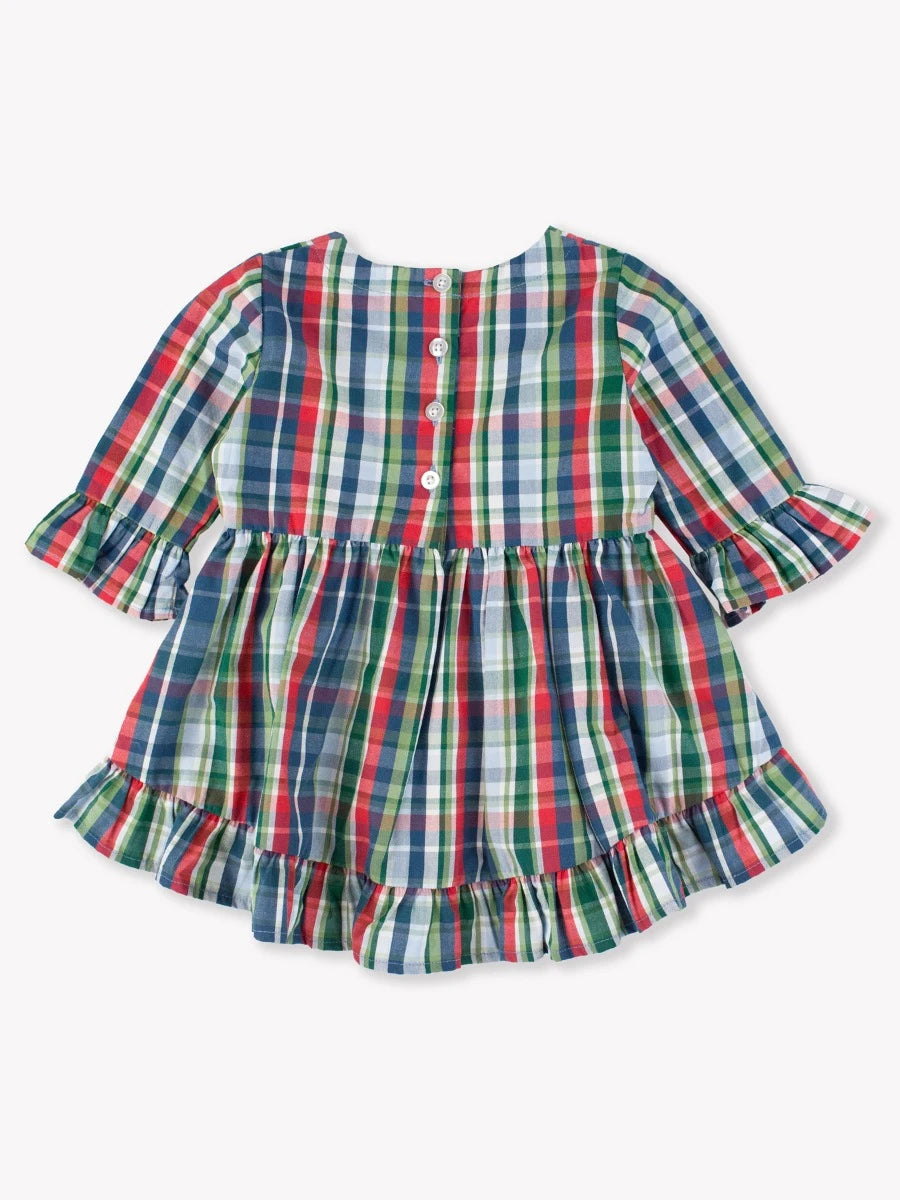 RuffleButts High Low Ruffle Tunic Prep School Plaid