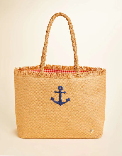 Woven Straw Tote Anchor