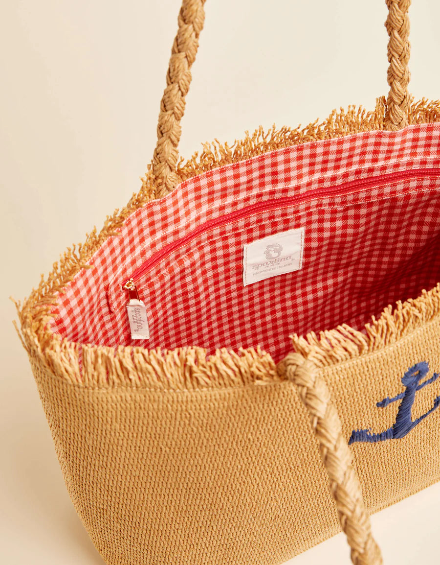 Woven Straw Tote Anchor