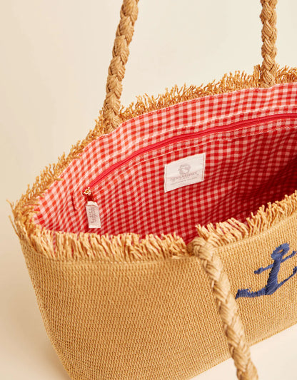 Woven Straw Tote Anchor