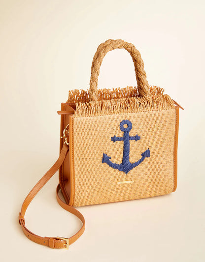 Woven Straw Dune Satchel Anchor