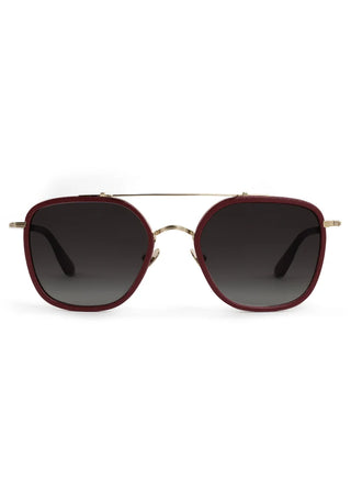 AUSTIN 12K Titanium + Burgundy Leather