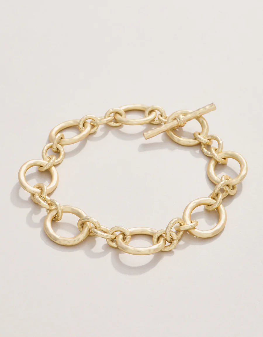 DeVaul Chain Toggle Bracelet Gold