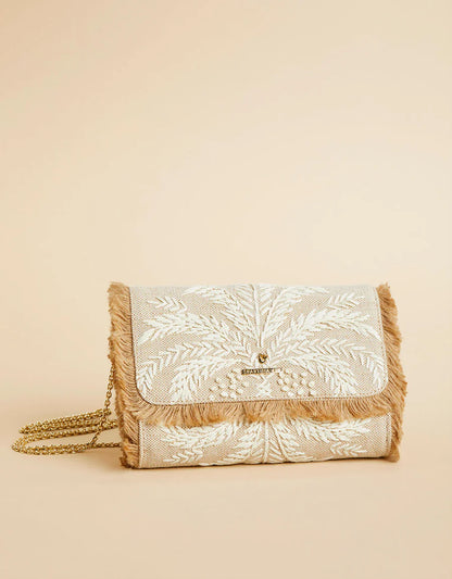 Clutch Crossbody Palm Raffia