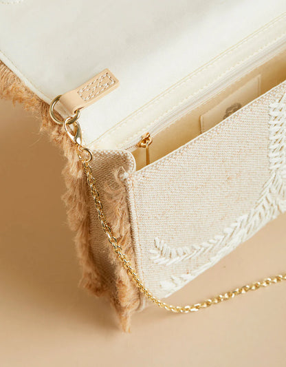 Clutch Crossbody Palm Raffia