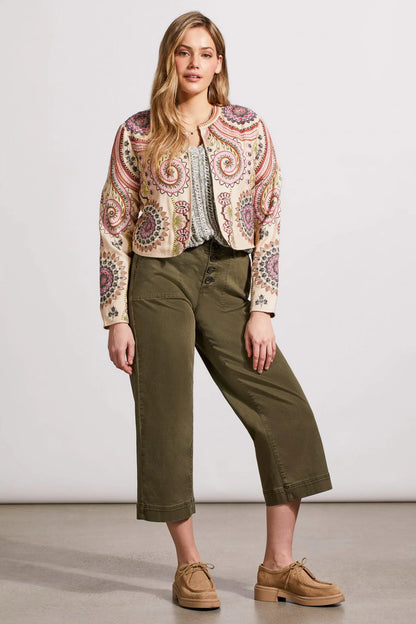 Tribal Embroidered Crop Jacket