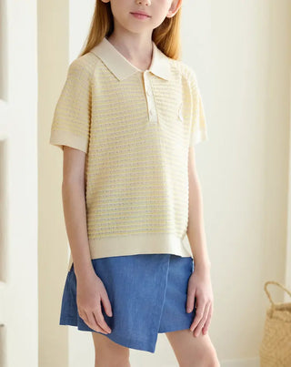 Cotton Knit Short Sleeve Top