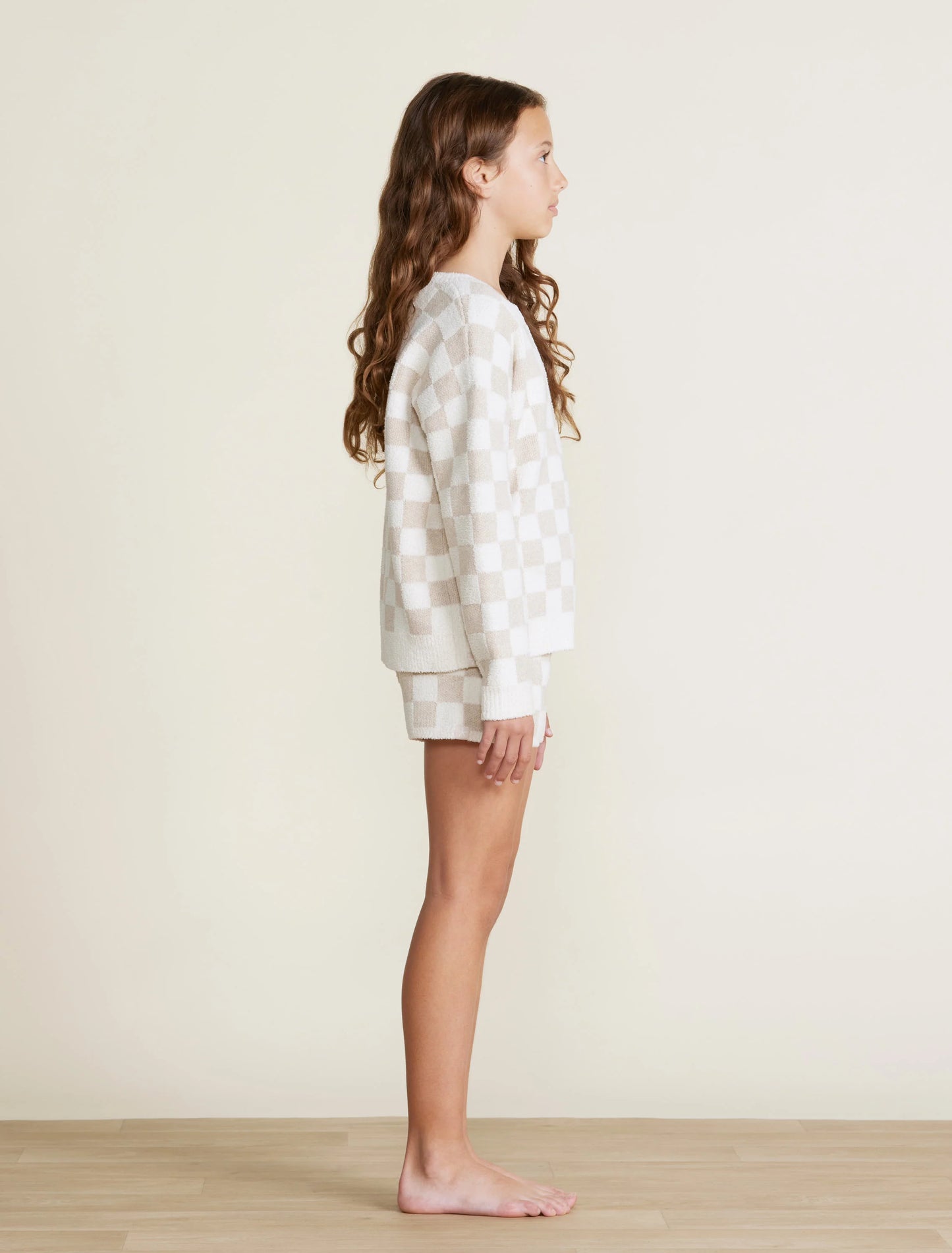 Barefoot Dreams Youth CozyChic® Cotton Checkered Pullover