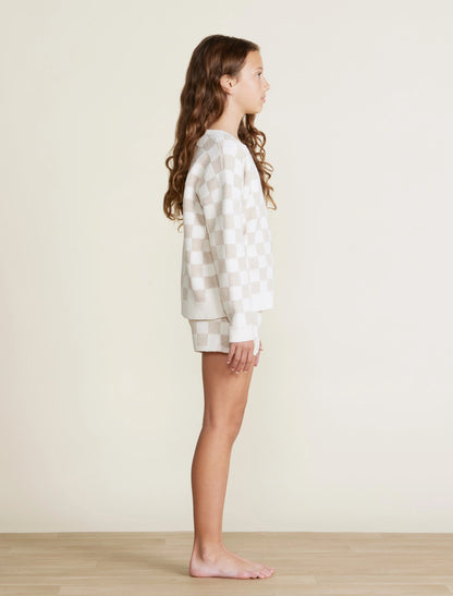 Barefoot Dreams Youth CozyChic® Cotton Checkered Pullover