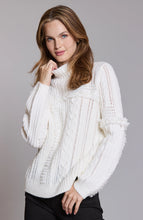 Load image into Gallery viewer, Mixed Fringe Mock Neck Sweater