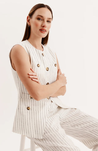 Cutter Black Linen Vest