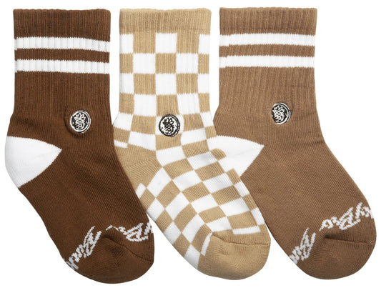 BinkyBro 3-Pack Brownie Check Socks